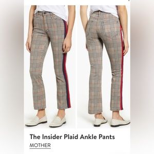 MOTHER The Insider Plaid Pants with Red / Blue Stripe